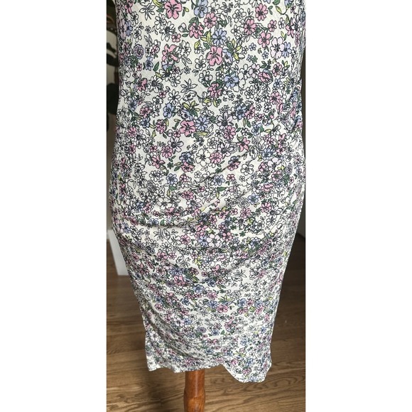 BCBGeneration Slip Dress Womens 8 Geranium Combo Floral Tulip Hem Cowl Neck - Picture 3 of 9